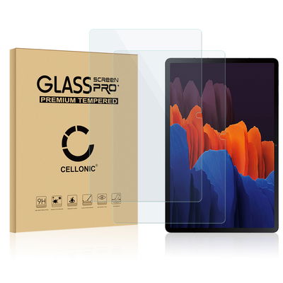 2x CELLONIC Display Schutzglas kompatibel mit Samsung Galaxy Tab S7 (SM-T870 / SM-T875) Tabletglas - 2.5D 9H 0,33mm Full Glue Transparent - Tablet Schutzfolie Displayschutz Glas Folie, Screen Protector Glass