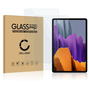 2x CELLONIC Display Schutzglas kompatibel mit Samsung Galaxy Tab S7 Plus Wi-Fi (SM-T970) Tabletglas - 2.5D 9H 0,33mm Full Glue Transparent - Tablet Schutzfolie Displayschutz Glas Folie, Screen Protector Glass