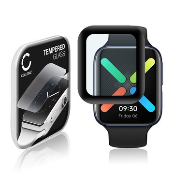 CELLONIC Display Schutzglas kompatibel mit Oppo Watch - 41mm Smartwatch / Fitness Tracker - 3D Full Cover 9H 0,33mm Full Glue - Smartwatchglas Schutzfolie schwarz Displayschutz Glas Folie Screen Protector Glass