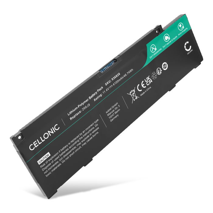 Akku für Dell G3 3590, G3 15 3590, Inspiron 14 5490, 266J9, M4GWP Laptop - 4100mAh 11.4V 