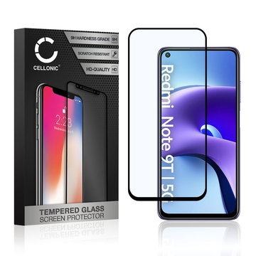CELLONIC Display Schutzglas kompatibel mit Xiaomi Redmi Note 9T 5G Handyglas - 3D Full Cover 9H 0,33mm Full Glue schwarz - Handy Schutzfolie Displayschutz Glas Folie, Screen Protector Glass