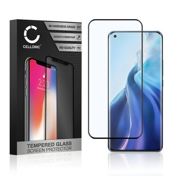 CELLONIC Display Schutzglas kompatibel mit Xiaomi Mi 11 Handyglas - 3D Case-friendly 9H 0,33mm Full Glue schwarz - Handy Schutzfolie Displayschutz Glas Folie, Screen Protector Glass