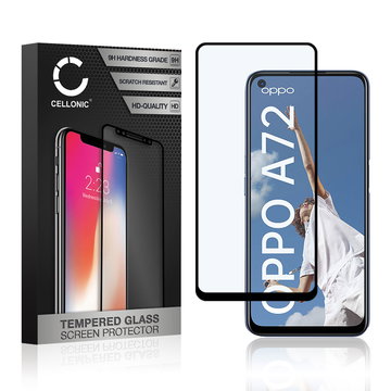 CELLONIC Display Schutzglas kompatibel mit Oppo A72 Handyglas - 3D Full Cover 9H 0,33mm Full Glue schwarz - Handy Schutzfolie Displayschutz Glas Folie, Screen Protector Glass