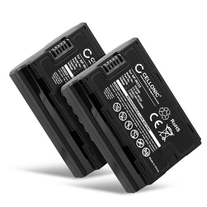 2x Camera Battery for FujiFilm GFX100S Replacement Battery 2250mAh Spare Battery Backup