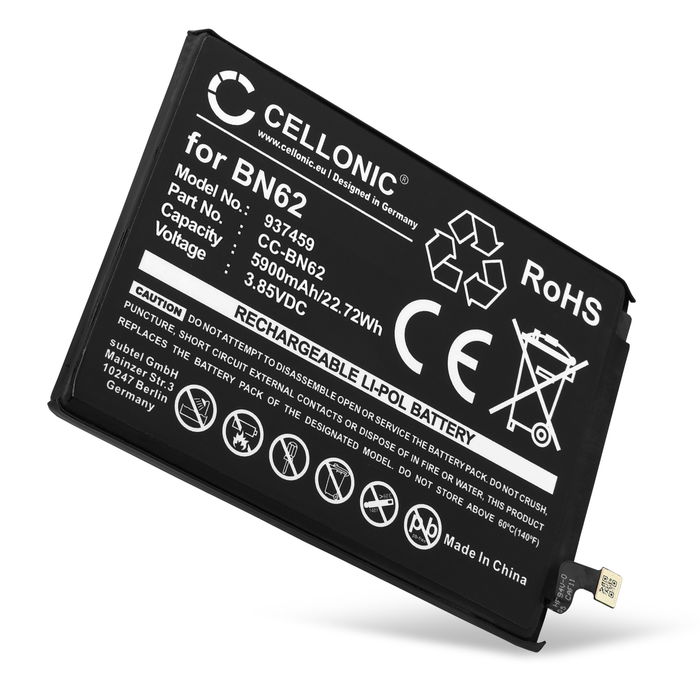 Battery for Xiaomi Redmi Note 9, Poco M3, BN62 5900mAh from CELLONIC