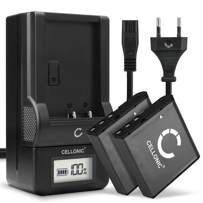 2x Casio Exilim EX-Z1050 Akku, 950mAh Kamera Ersatzakku + Ladegerät, Batterie