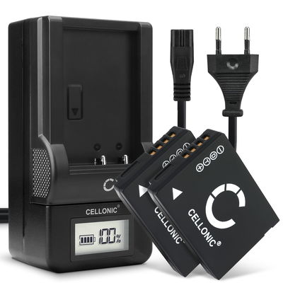 2x BP-DC7 Ersatz Akku für Leica V-LUX 20 V-LUX 30 V-LUX 40 - Kamera Ersatzakku + Ladegerät BP-DC7 - Kameraakku 890mAh, Batterie