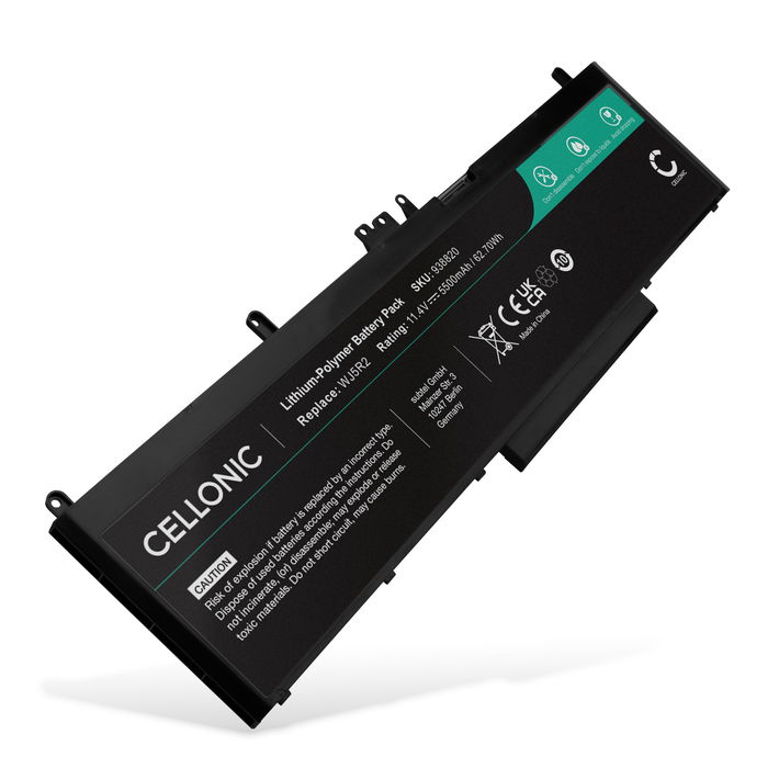 Battery for Dell Latitude E5570, Precision 3510, 3510 Workstation, WJ5R2, 4F5YV 11.4V 5500mAh from subtel
