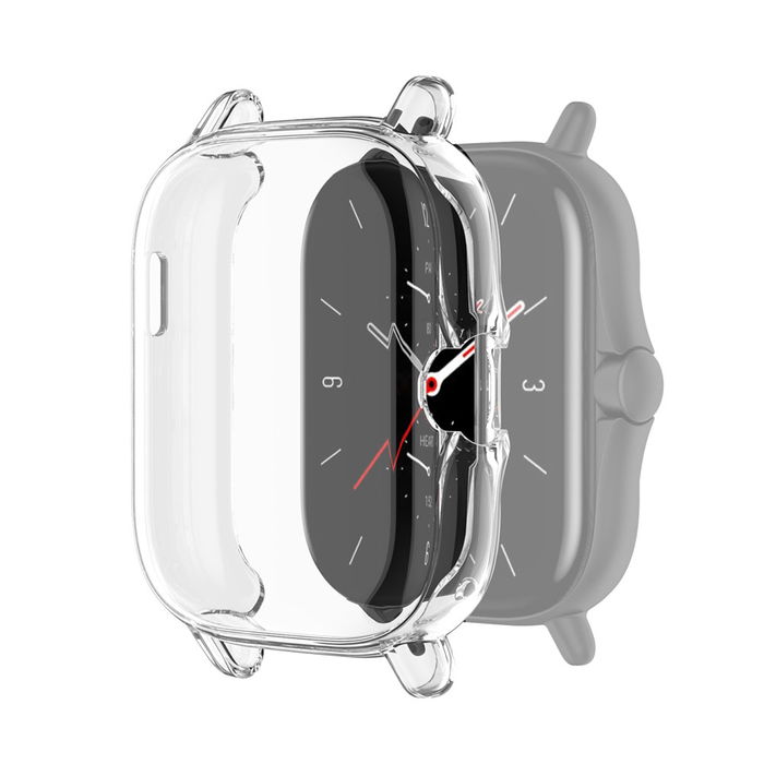 subtel Schutzhülle für Amazfit GTS 2 Bumper Case für 360° Schutz v. Gehäuse u. Touch Bildschirm - Smartwatchcase, Hülle Protector, Transparent