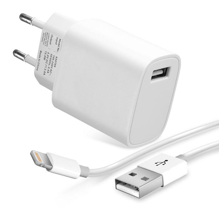 Apple iPhone 11 Pro Max Ladegerät + USB Kabel - 1m Ladekabel & Netzteil Steckernetzteil von subtel