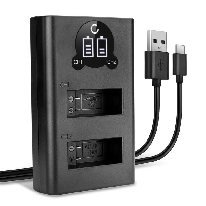 USB Dual Schnellladegerät für GoPro Hero 10 Akkuladegerät Netzteil Ladekabel