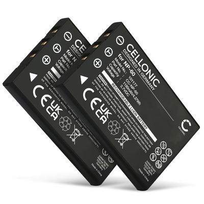 2x Battery for Medion E47001 E47006 P47000 P47002 P47003 P47005 P47006 X47015 MD 41856, NP-60 1180mAh from CELLONIC