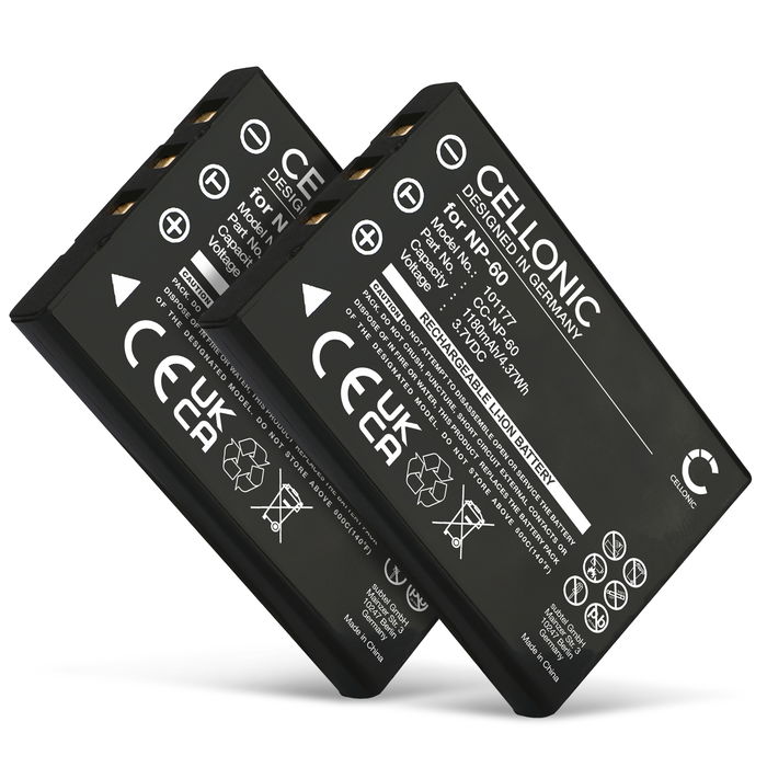 2x Battery for JAY-tech JayCam CX330 Jay Media JayCam DXC11 i430 i6628 1180mAh from CELLONIC