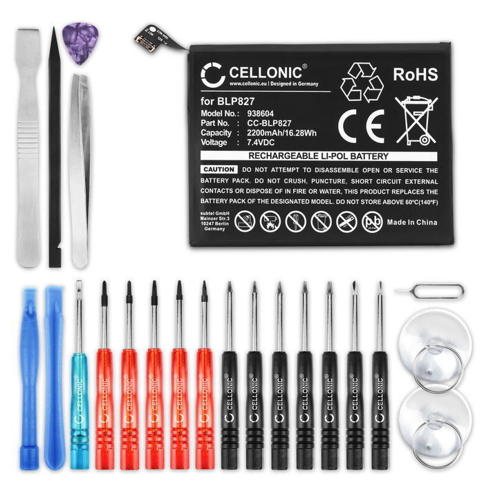 CELLONIC Phone Battery Replacement for OnePlus 9 Pro + 17-Tool Phone Repair Kit - BLP827 2200mAh