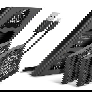 2x NP W235 Ersatz Akku für FujiFilm X-T4 / GFX 50S II / GFX100S / X-H2S - Kamera Ersatzakku + Dual Ladegerät NP-W235 - Kameraakku 2000mAh, Batterie