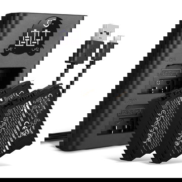 2x EN-EL25, VFB12502 Ersatz Akku für Nikon Z fc / Z 50 / Z 30 - Kamera Ersatzakku + Dual Ladegerät MH-32 - Kameraakku 1280mAh, Batterie