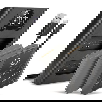 2x BLN-1 Ersatz Akku für Olympus OM-D E-M1 OM-D E-M5 Mark II Pen E-P5 Pen-F - Kamera Ersatzakku + Dual Ladegerät BCN-1 - Kameraakku 1140mAh, Batterie