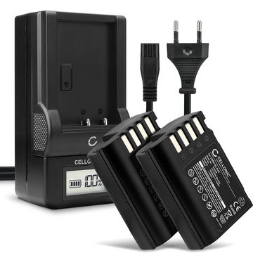 2x Ersatz Akku DMW-BLK22 + Ladegerät DMW-BTC15 für Panasonic Lumix DC-GH5 II DC-GH6 DC-S5 G9 GH5 GH5S Kamera - 1600mAh Ersatzakku Batterie, Ladekabel, Akkuladegerät