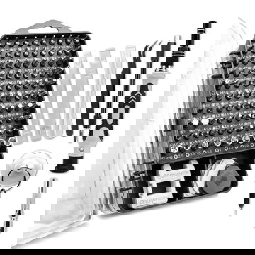 subtel 122 PC Tool Kit for Electronics, Watch, Jewellery – Mini TORX Precision Screwdriver Set, Star Hex Allen Security Bits for Home Laptop Tablet Computer Phone DIY Repair