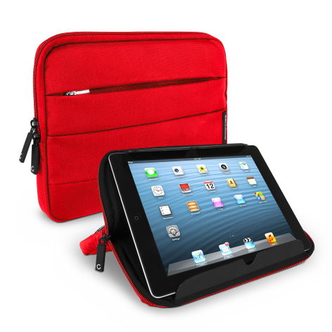 CELLONIC Universal Tablet Hülle für 10.1 Zoll Tablets und eBook Reader - Tablet Schutzhülle mit Anti-Shock Bubbles rot, wasserabweisend, aus Nylon | Tablet Sleeve, Tasche