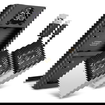 2x Kamera Akku für Arlo Go 1 (VML4030, VMA4410) - A-2 Ersatzakku 3000mAh + Dual Ladegerät Ladekabel, Batterie