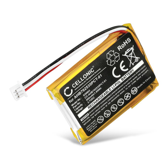 Akku für Sennheiser Momentum True Wireless 3, 2, 1 (Charging Case) AHB702535PCT-01 (500mAh, 3.7V) von CELLONIC