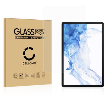 CELLONIC Display Schutzglas kompatibel mit Samsung Galaxy Tab S8 X700N Tabletglas - 2.5D 9H 0,33mm Full Glue Transparent - Tablet Schutzfolie Displayschutz Glas Folie, Screen Protector Glass