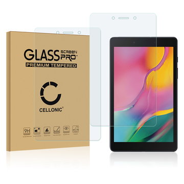 2x CELLONIC Display Schutzglas kompatibel mit Samsung Galaxy Tab A 8.0 (2019) SM-T290 Tabletglas - 2.5D 9H 0,33mm Full Glue Transparent - Tablet Schutzfolie Displayschutz Glas Folie, Screen Protector Glass