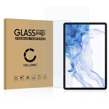 2x CELLONIC Display Schutzglas kompatibel mit Samsung Galaxy Tab S8 X700N Tabletglas - 2.5D 9H 0,33mm Full Glue Transparent - Tablet Schutzfolie Displayschutz Glas Folie, Screen Protector Glass