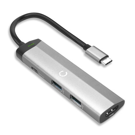 4-in-1 Multi USB Port Hub - USB C zu HDMI Adapter 4K @ 30Hz, USB Typ C Hub, 2x USB A 3.0 PD 3.0 - Multiport USB C Dongle für Mac OS, Windows, Macbook, Lenovo, Dell, HP