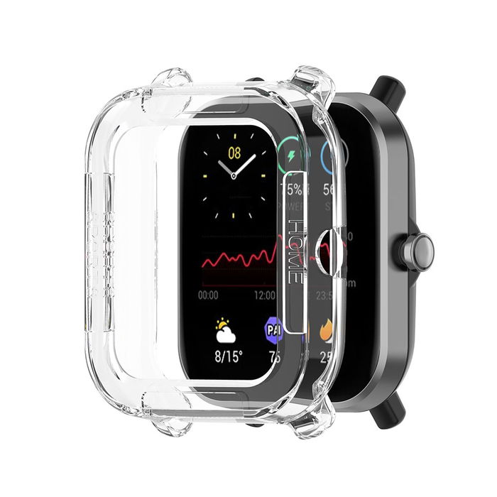 subtel Schutzhülle für Amazfit GTS 2 mini Bumper Case für 360° Schutz v. Gehäuse u. Touch Bildschirm - Smartwatchcase, Hülle Protector, Transparent
