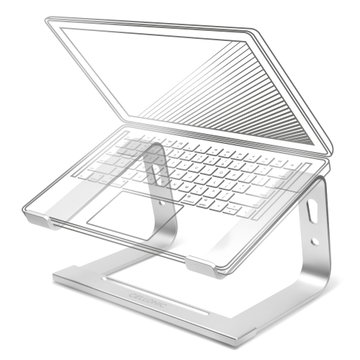 Universeller Laptopständer von CELLONIC - Verstellbare, leichte, ergonomische Computererhöhung aus Aluminium mit Lüftungsschlitzen – Passend für alle Laptop- und Notebookmodelle