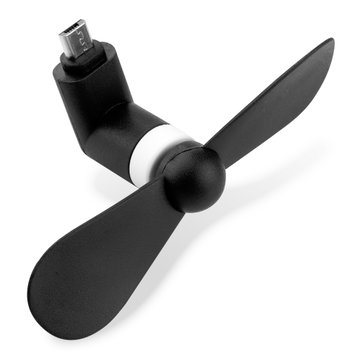 CELLONIC Micro USB Ventilator für Handy Smartphone Tablet: Handyventilator mit Micro-USB Anschluss Stecker - Android Miniventilator USB Gadget - Mini Fan Lüfter, Reiseventilator, leise tragbar klein schwarz