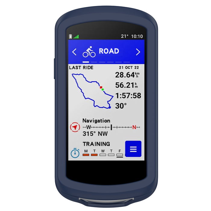 subtel Schutzhülle kompatibel mit Garmin Edge 1040 / Edge 1040 Solar Silikonhülle - Schutz Tasche Silikon Hülle, Fahrrad Navi Case - GPS Cover Bumper Etui Blau