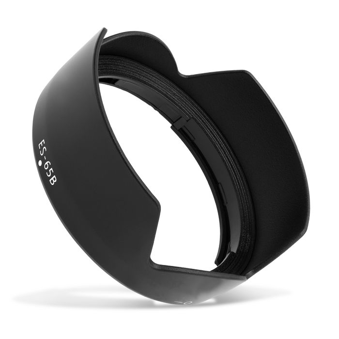 ES-65B Kamera Gegenlichtblende für Canon RF 50mm F1.8 STM – Kunststoff Bajonett Tulpe / Flower / Petal / Tulip Gegenlichtblende von CELLONIC