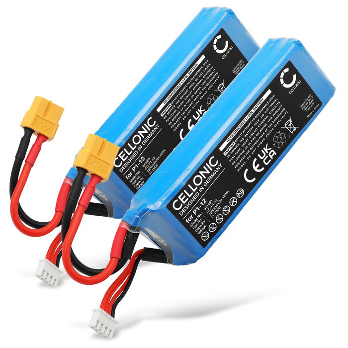 2x Ersatzakku P1-12 - Ersatz Akku für DJI FC40 / Phantom 1 Drohnen / Drone Controller Zusatzakku - 2200mAh Batterie