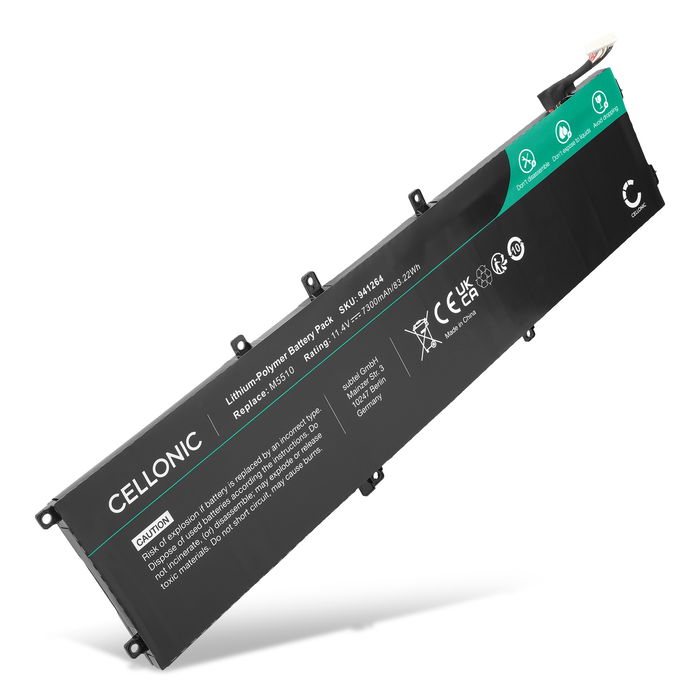1x Akku für Dell XPS 15 9530, XPS 15 9550, Precision 5510, 4GVGH, 1P6KD, 01P6KD Laptop - 6000mAh 11.55V 