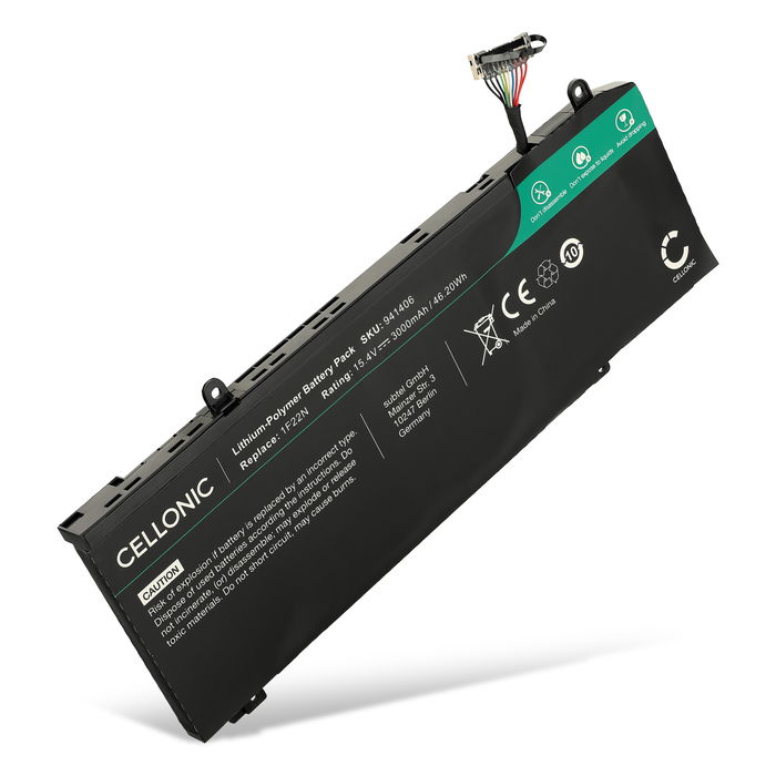 Akku für Dell Alienware M15 2018, M17 2019, G7 7790, G7 7590, G5 15 5590, G7 17 7790, 1F22N, XRGXX Laptop - 3000mAh 15.4V 
