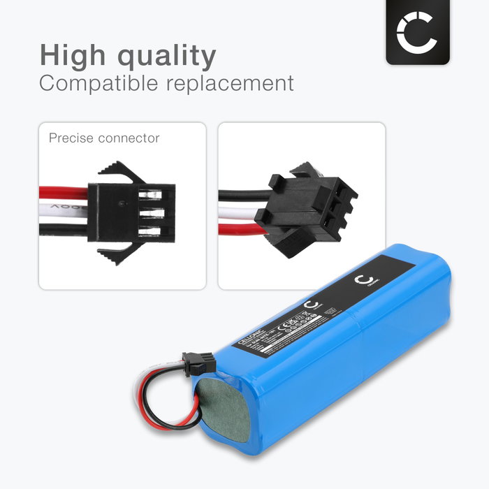 melasta 14.4V Li-Ion 5200 mAh Ersatz Akku Batterie für Proscenic M7 M8 Pro/Lydsto R1 / Uoni V980 Plus/Lenovo Lr1/ Roidmi Eve Plus/Xiaomi Viomi S9 Tesvor M1/ Neabot N1 N2 Staubsauger Akku