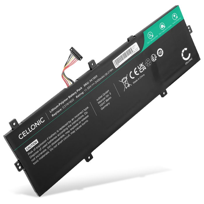 Akku für ASUS UX430U, UX430, ZenBook UX430, UX430UQ, UX430U, UX430UA, C31N1620 Laptop - 3400mAh 11.55V 