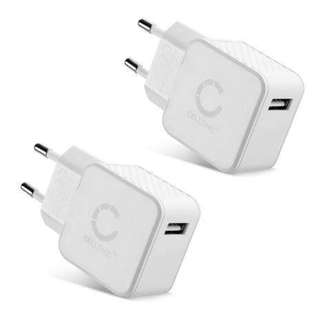 1 Port USB Charger 5V 1A 5W Fast Smart Charging Mains Wall USB Adapter Outlet Socket 100V-240V for Mobile Phone, Tablet, Speakers, Powerbank - White