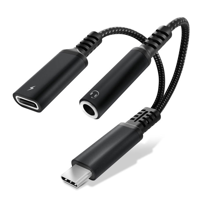 Samsung Galaxy A35 USB C to Headphone Adapter in Black from Cellonic