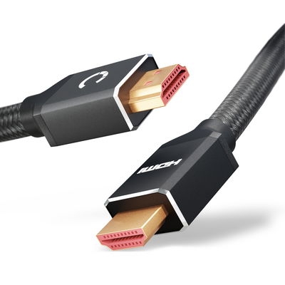 HDMI Kabel 2.1 Ultra High Speed 4K/8K @60hz, 4K @120hz, 48Gbps eARC QFT QMS DSC Stecker auf Stecker 24k vergoldet - 1.5m langes HDMI 2.1 Kabel für Soundbar, HD TV, PS4, PS5, Xbox, Switch
