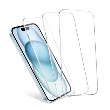 CELLONIC 3x Schutzfolie iPhone 15 - 6,1 Zoll Smartphone Displayschutz 2.5D aus Tempered Glass 0,33mm Ultra Thin 9H Schutzglas