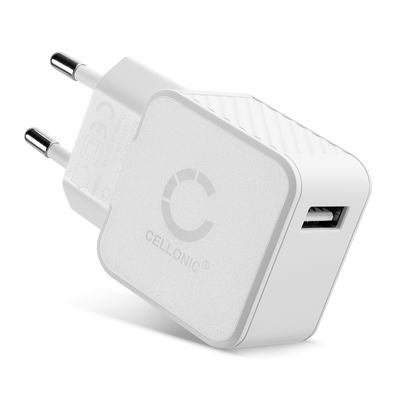 Schnelles Laden USB 1 Fach-Ladegerät: Ladeadapter für iPhone 15, iphone 14, Samsung 23, Huawei, Xiaomi, Handy, Smartphone, Tablet, Lautsprecher, kopfhörer uvm - mit 2.4A 12W - Weiß