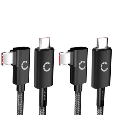 USB C auf USB C kabel 100W (2 Stück) L-förmig, rechtwinklig 1m – USB C Nylon Kabel, USB 3.1, 10 Gbit/s, 8K für  Handy, Tablet, Smartwatch, GPS, Lautsprecher uvm