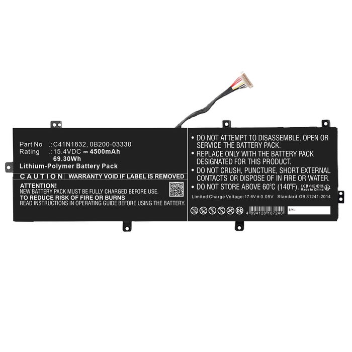 Akku für ASUS Pro P3540FA, Pro P3540FB, Pro 3548FB Laptop - 4500mAh 15.4V