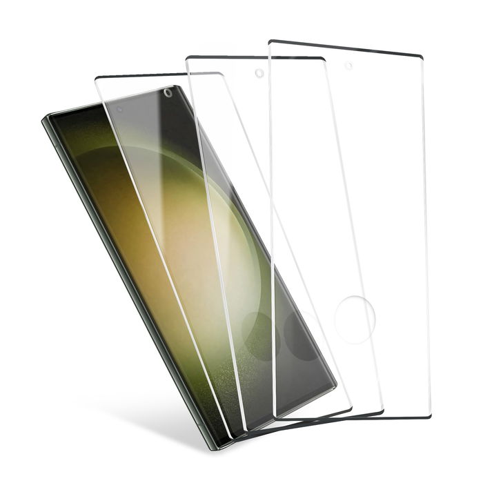 CELLONIC 3x Schutzfolie Samsung Galaxy S23 Ultra 5G - 6,8 Zoll Smartphone Displayschutz 3D aus Tempered Glass Ultra Thin 9H Schutzglas, Displayschutzfolie