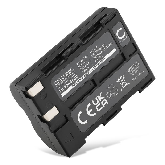 EN-EL3 / EN-EL3a Ersatz Akku für Nikon D100 D50 D70 D70s - Kamera Ersatzakku - Kameraakku 1600mAh, Batterie