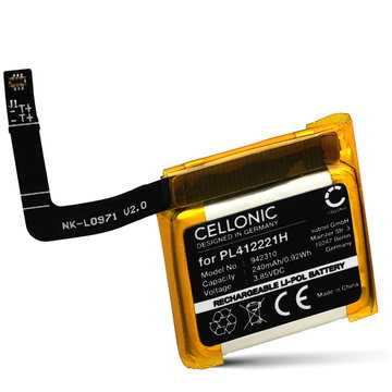 1x Akku für Amazfit GTS 1, GTS 1S, C17, A1913, A1914, A2021, PL412221H (240mAh, 3.85V) von CELLONIC